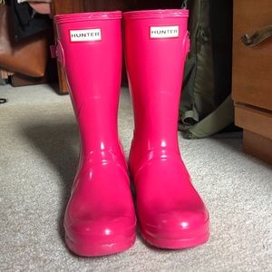 Hunter Lipstick Pink Short Rainboots
